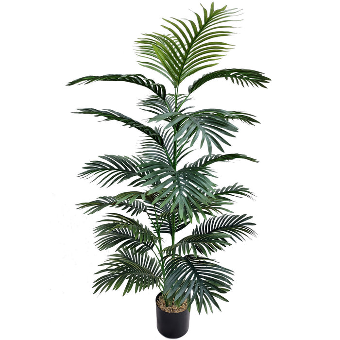Artificial Areca Palm Tree House Plant in Black Pot 4' House Plant ArtificialFlowers