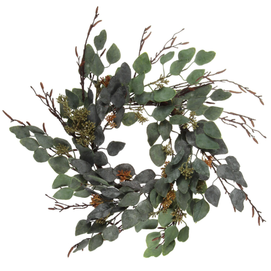 24" Eucalyptus Wreath Sage Green Color Wreaths ArtificialFlowers