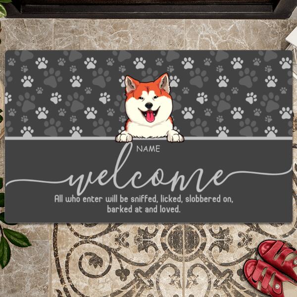 Pawzity Welcome Mat, Gifts For Dog Lovers, All Who Enter Will Be Licked Slobbered On And Loved Outdoor Door Mat