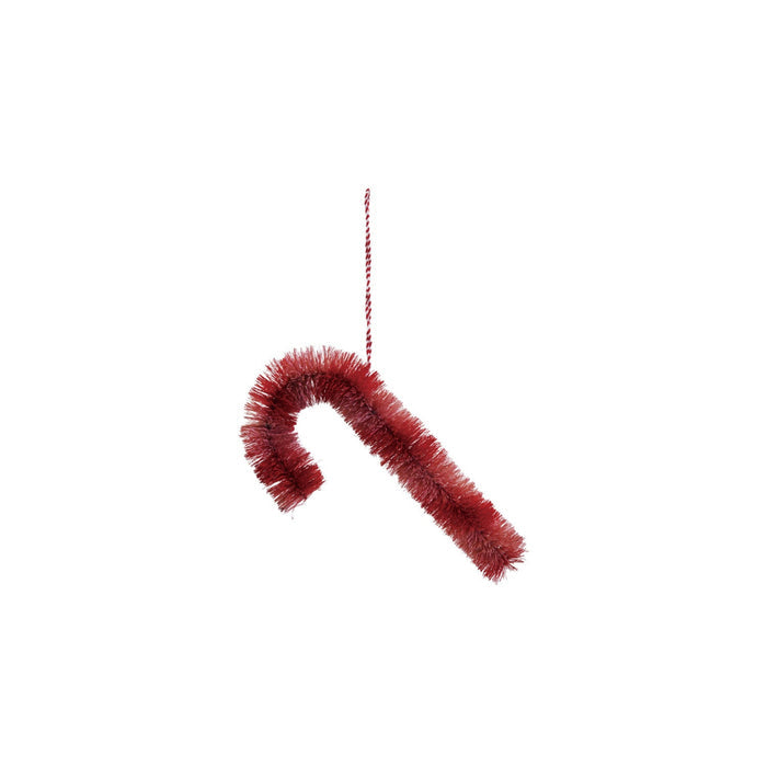 Sisal Bottle Brush Candy Cane Ornament with Stripes