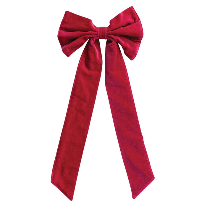 10" Cotton Velvet Clip-on Bow