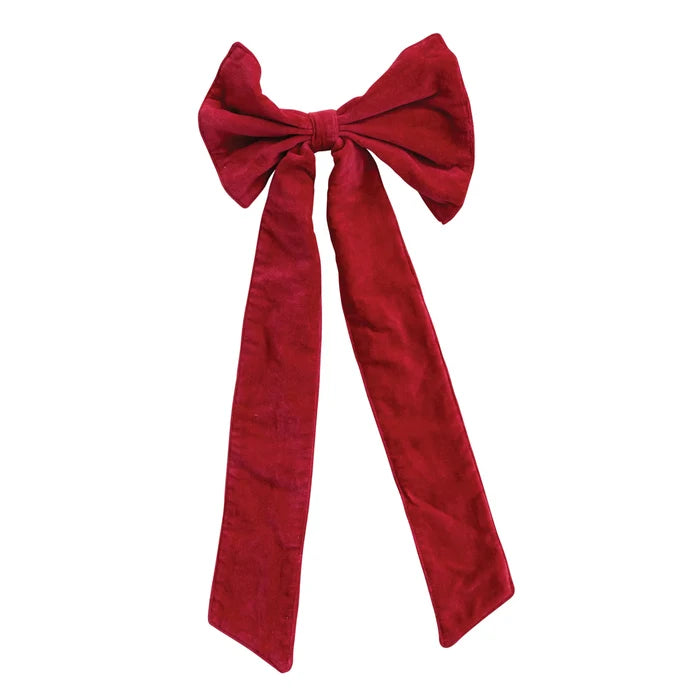10" Cotton Velvet Clip-on Bow
