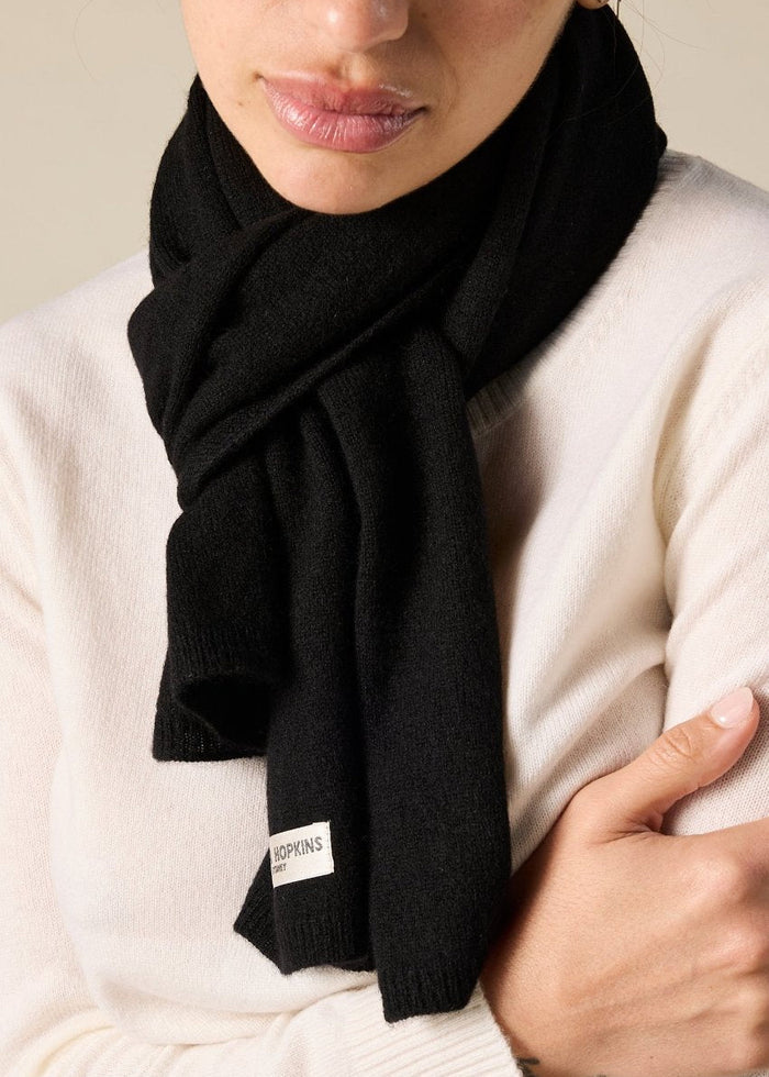 Sonya Hopkins pure featherlight cashmere scarf in black