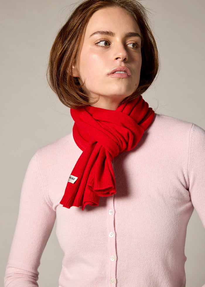 Sonya Hopkins 100% pure cashmere scarf in red