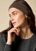 Sonya Hopkins 100% pure cashmere headband in dark brown marle