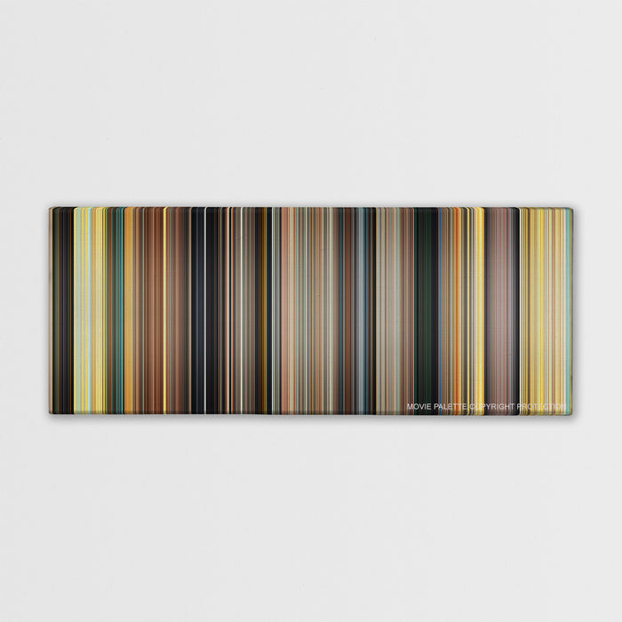 127 Hours color palette canvas print: thousands of thin vertical stripes of color