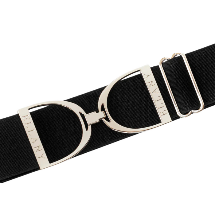 1.5" Ellany Belt - Black with Silver Stirrup