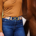 1.5" Ellany Belt - Caramel Polo with Gold