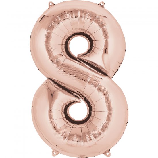 16'' Rose Gold Number Air Filled Decoration