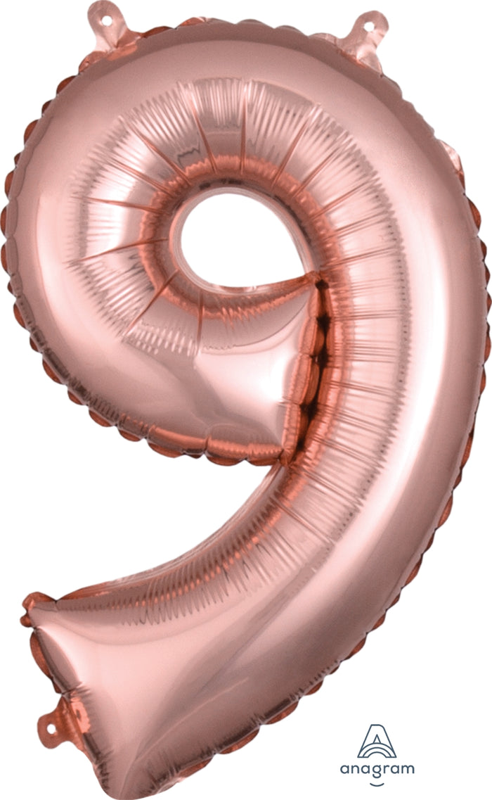16'' Rose Gold Number Air Filled Decoration