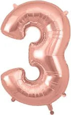 16'' Rose Gold Number Air Filled Decoration