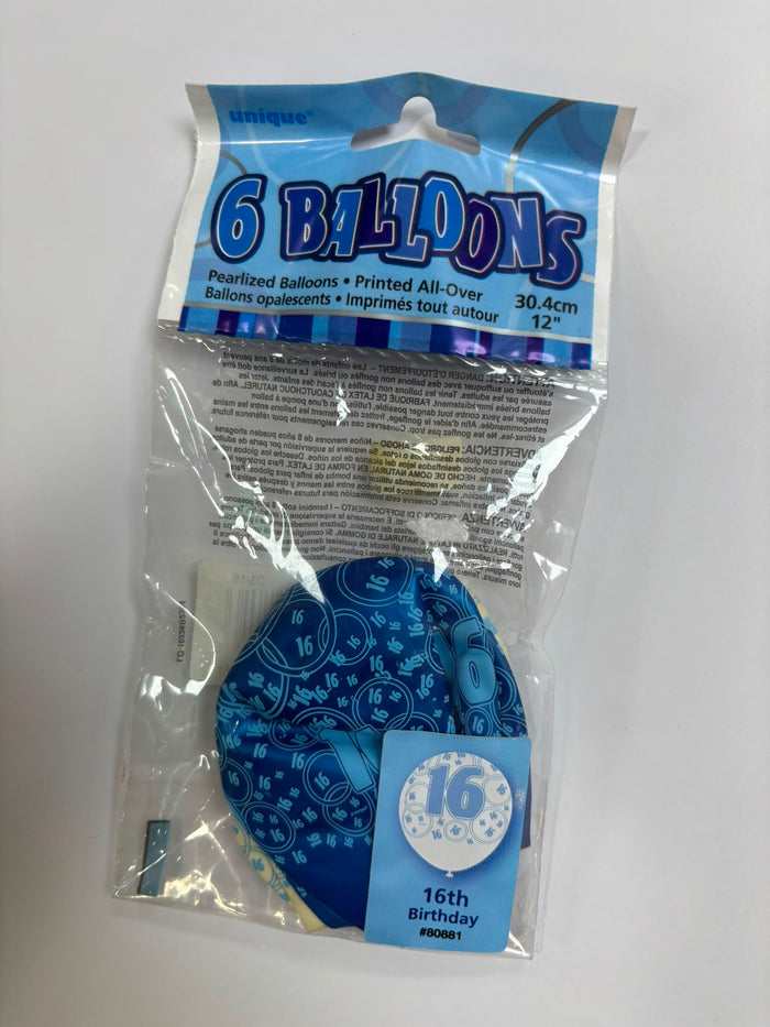 6 BLUE BALLOONS