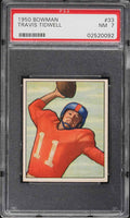 1950 Bowman FB Card # 33 Travis Tidwell New York Giants ROOKIE RC PSA 7 NRMT (MGD2)
