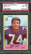1967 Philadelphia FB Card # 55 Bob Lilly Dallas Cowboys HOF PSA NM-MT 8 (MGD2)