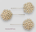 2'' Rhinestone Pearl Floral Pin ( 4877-Silver )