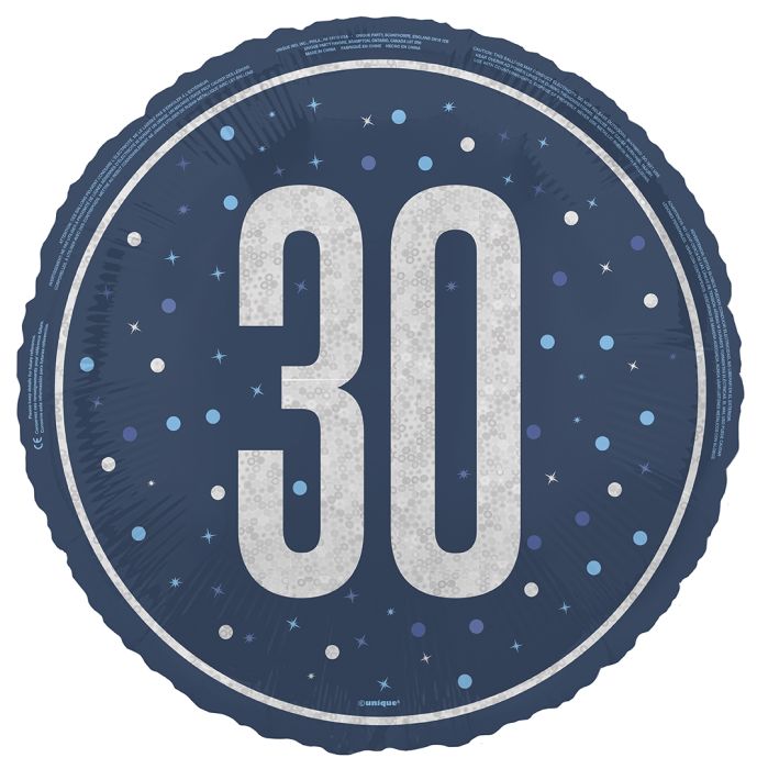 30TH HELLIUM BALLON BLUE