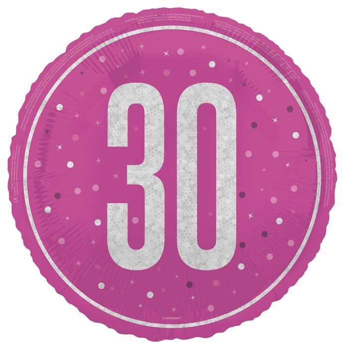 30TH HELLIUM BALLON PINK