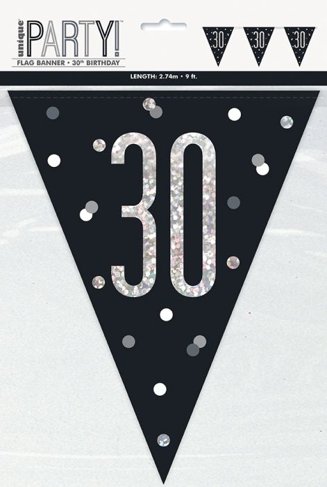 30TH FLAG BLACK