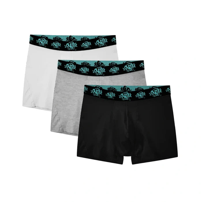 3PACK Boxerki SynaWorld White/Grey/Black Syna World Bielizna