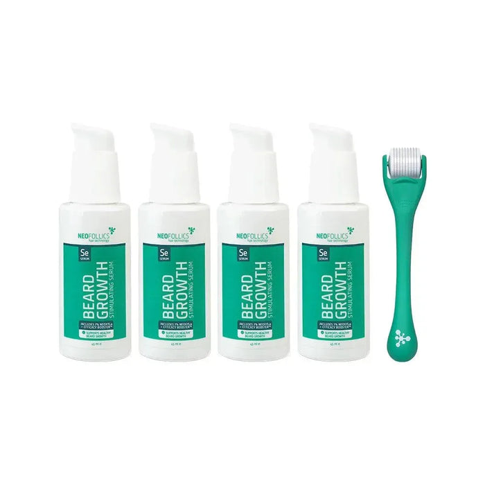4x Neofollics beard growth serum + free beard roller - Hairgivers