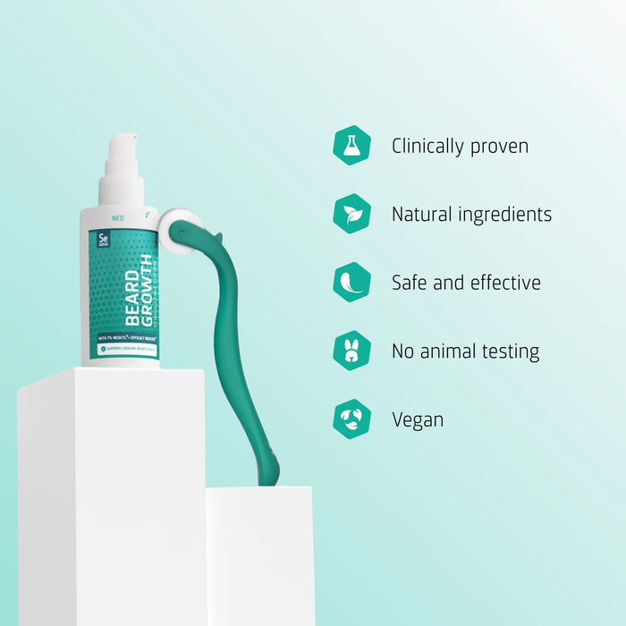 4x Neofollics beard growth serum + free beard roller