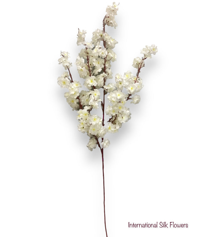 51" Faux Cream Cherry Blossom Spray ( INT009-Cream/Yellow ) SS009