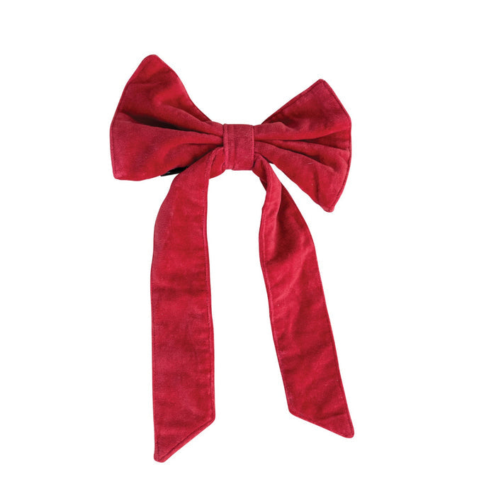 8" Cotton Velvet Clip-on Bow