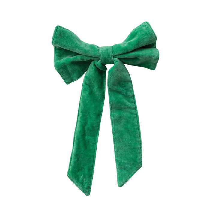 8" Cotton Velvet Clip-on Bow
