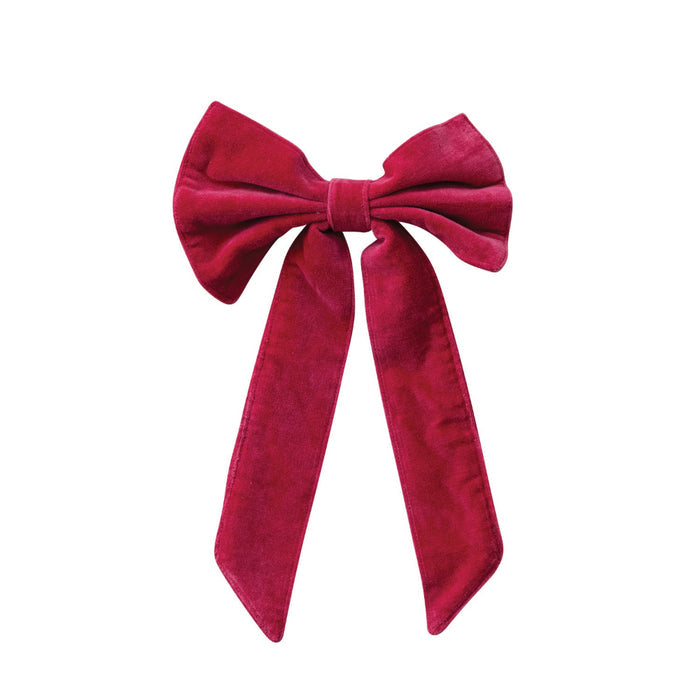 8" Cotton Velvet Clip-on Bow