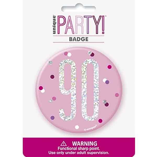 90th Birthday Badge  Assorted Design