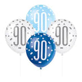 90th Latex Balloons x 6