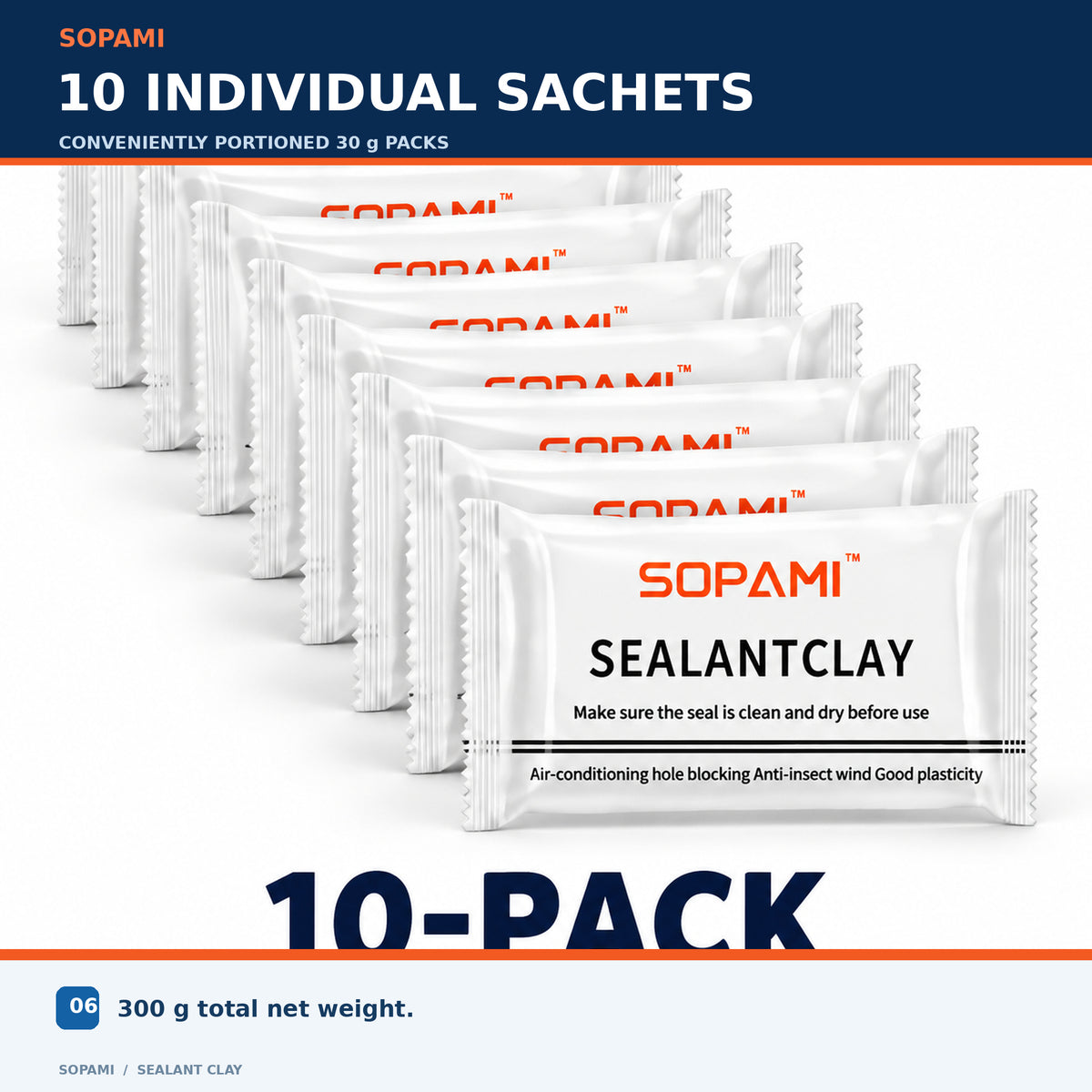 SOPAMI Flexible Sealant Clay – Waterproof Sealing Putty for Wall Cracks, AC Holes, Pipes & Gaps, DIY Home Repair
