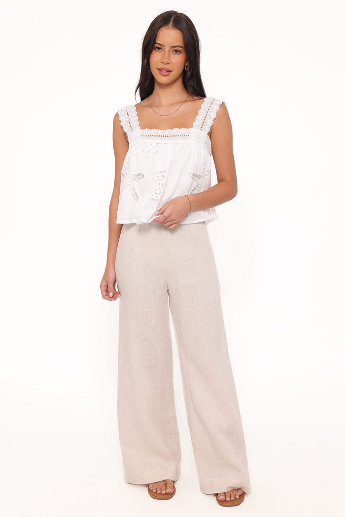 Petal and Pup USA TOPS Aideen Eyelet Top - White Shell