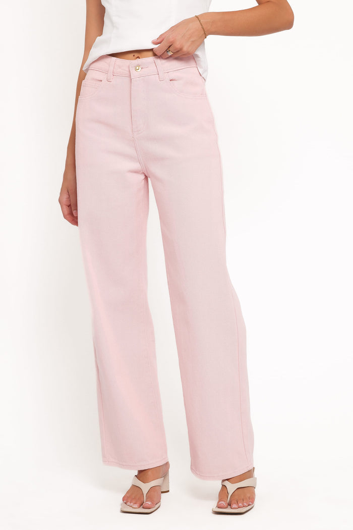 Petal and Pup USA BOTTOMS Ailis Wide Leg Jean - Dusty Pink
