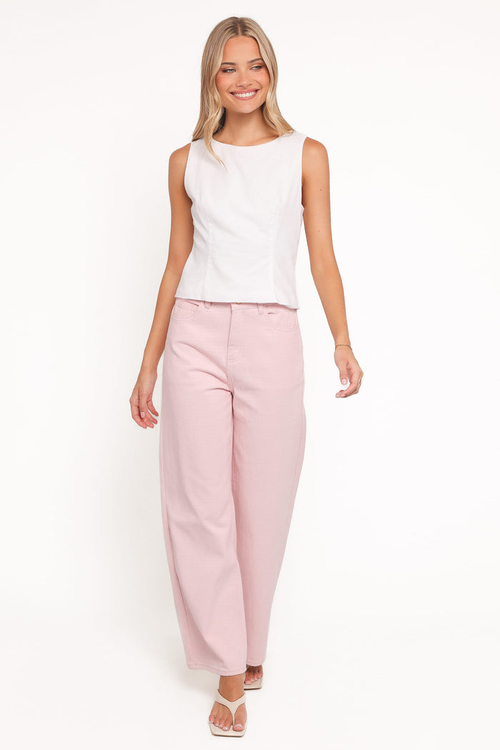 Petal and Pup USA BOTTOMS Ailis Wide Leg Jean - Dusty Pink