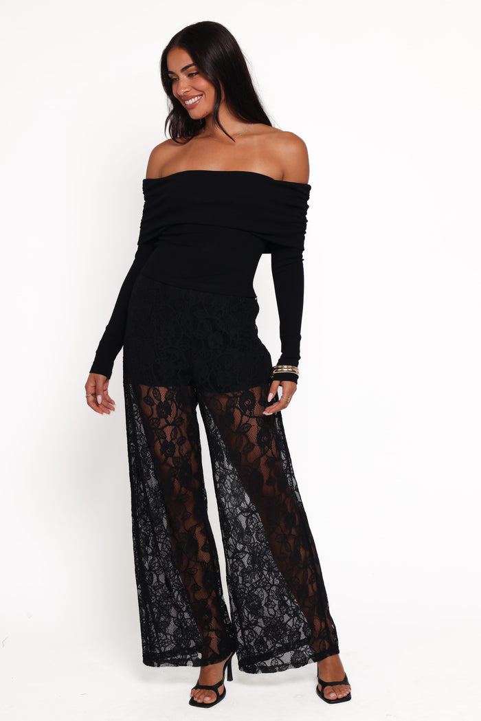 Petal and Pup USA SETS Alina Lace Pant Set - Black