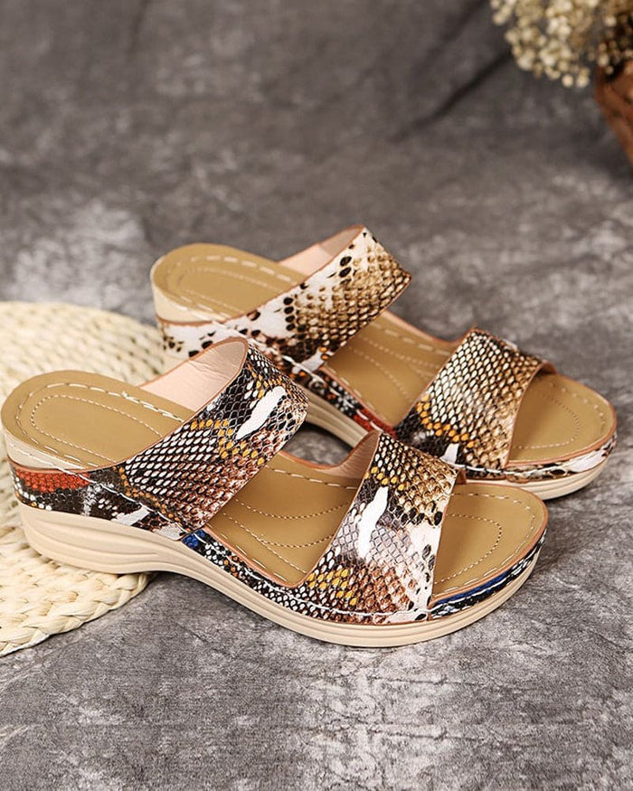 Animal Print Wedge Sandals for Women – Stylish & Comfortable Everyday Wear