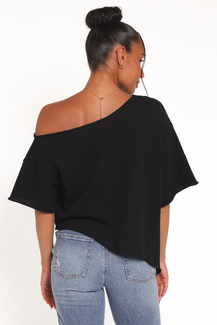 Petal and Pup USA TOPS Ardena Boucle Knit Top - Black
