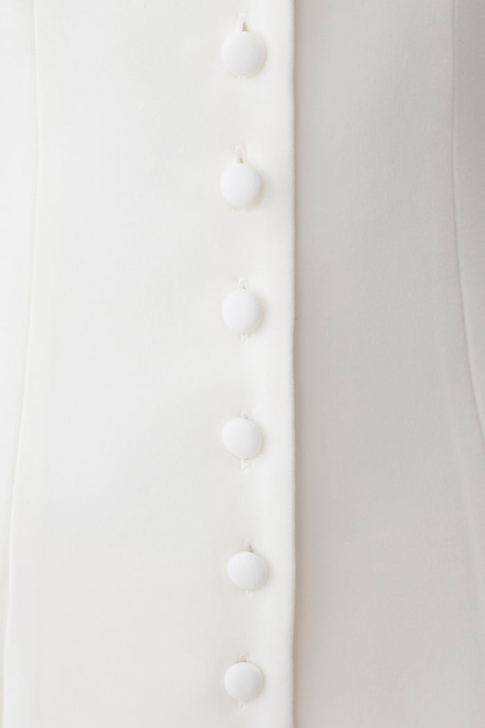 Ariella Button Up Short Sleeves Top - White