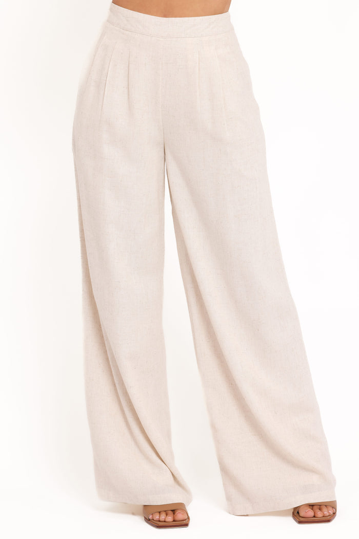 Petal and Pup USA BOTTOMS Arles Wide Leg Pants - Oatmeal