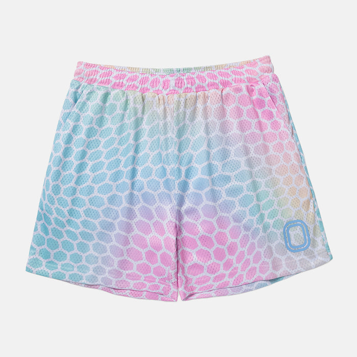 Front view of the Overtime Aura Mesh Shorts.