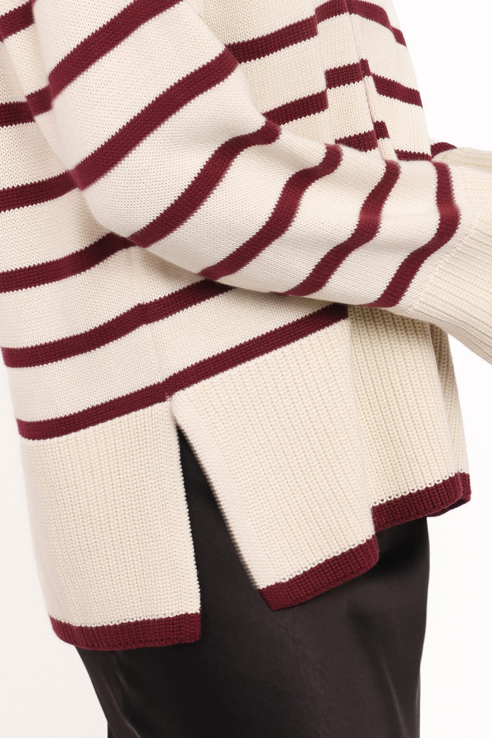 Petal and Pup USA KNITWEAR Aydee Cardigan - Cherry Stripe