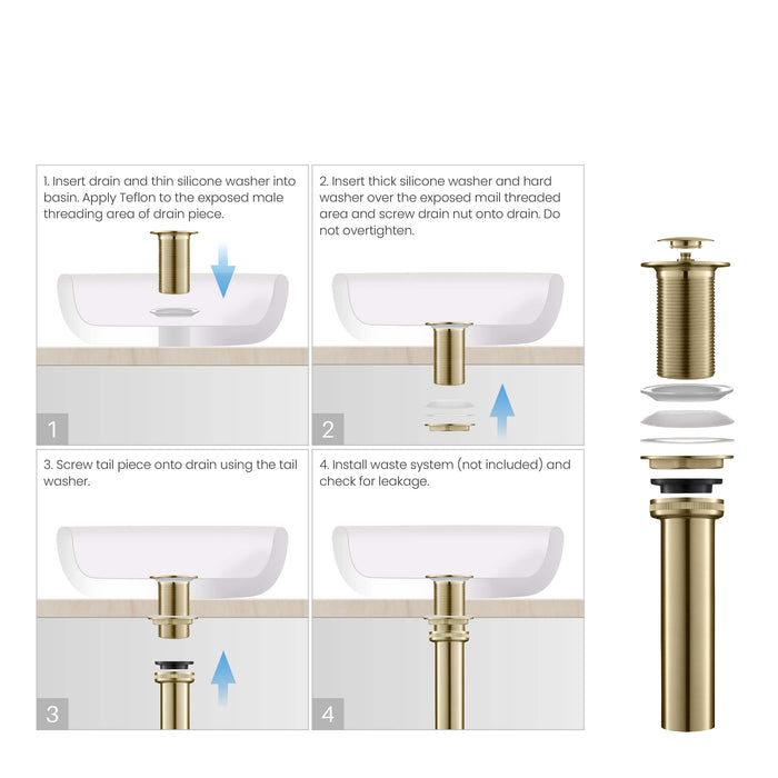 Bathroom Sink Pop Up Drain Stopper Small Cover without Overflow - PW-101