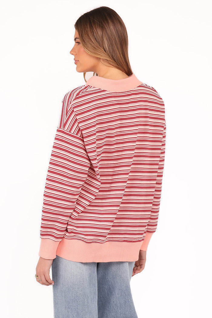 Petal and Pup USA TOPS Beau Long Sleeve Jersey Top - Pink Stripe