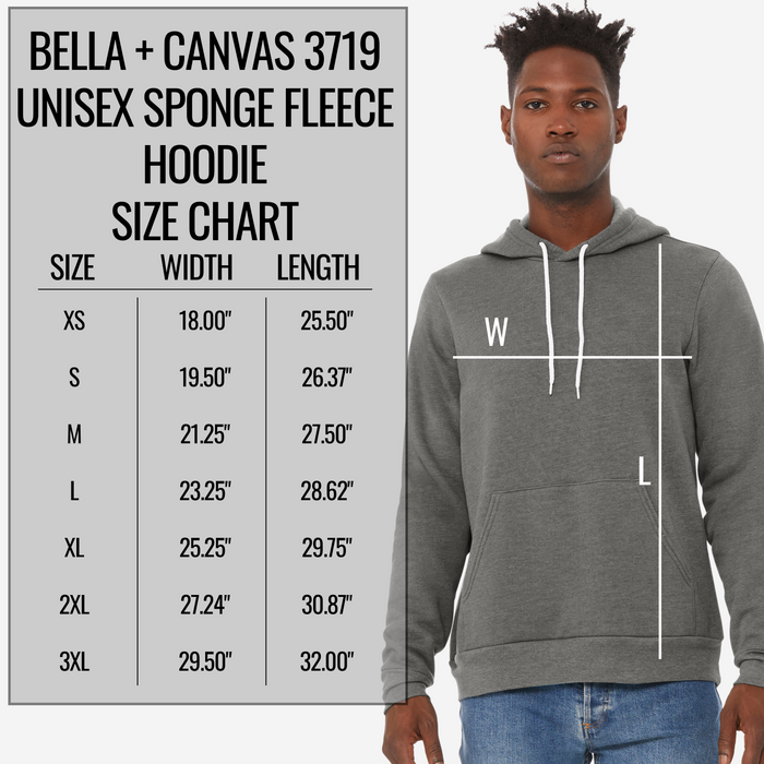 Bella + Canvas Unisex Sponge Fleece Pullover Hoodie - Add Your Text, Design or Logo
