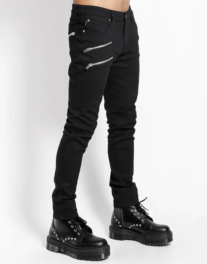 model showing side of pants