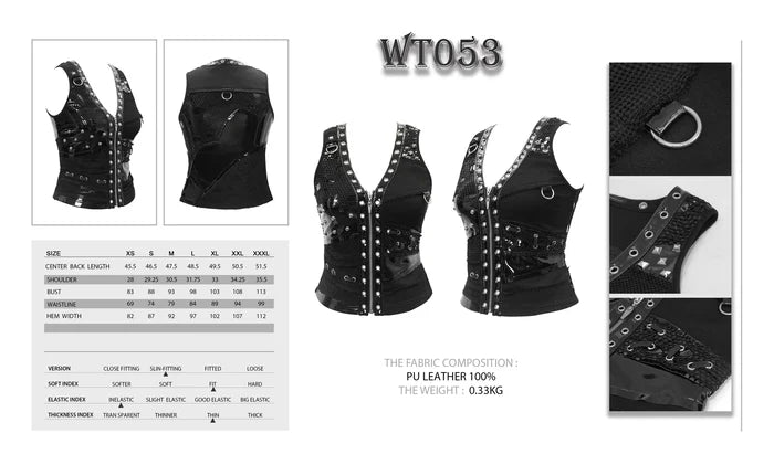 size chart and product details