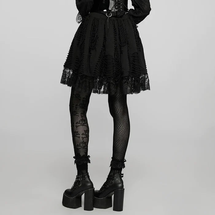 model showing back of skirt