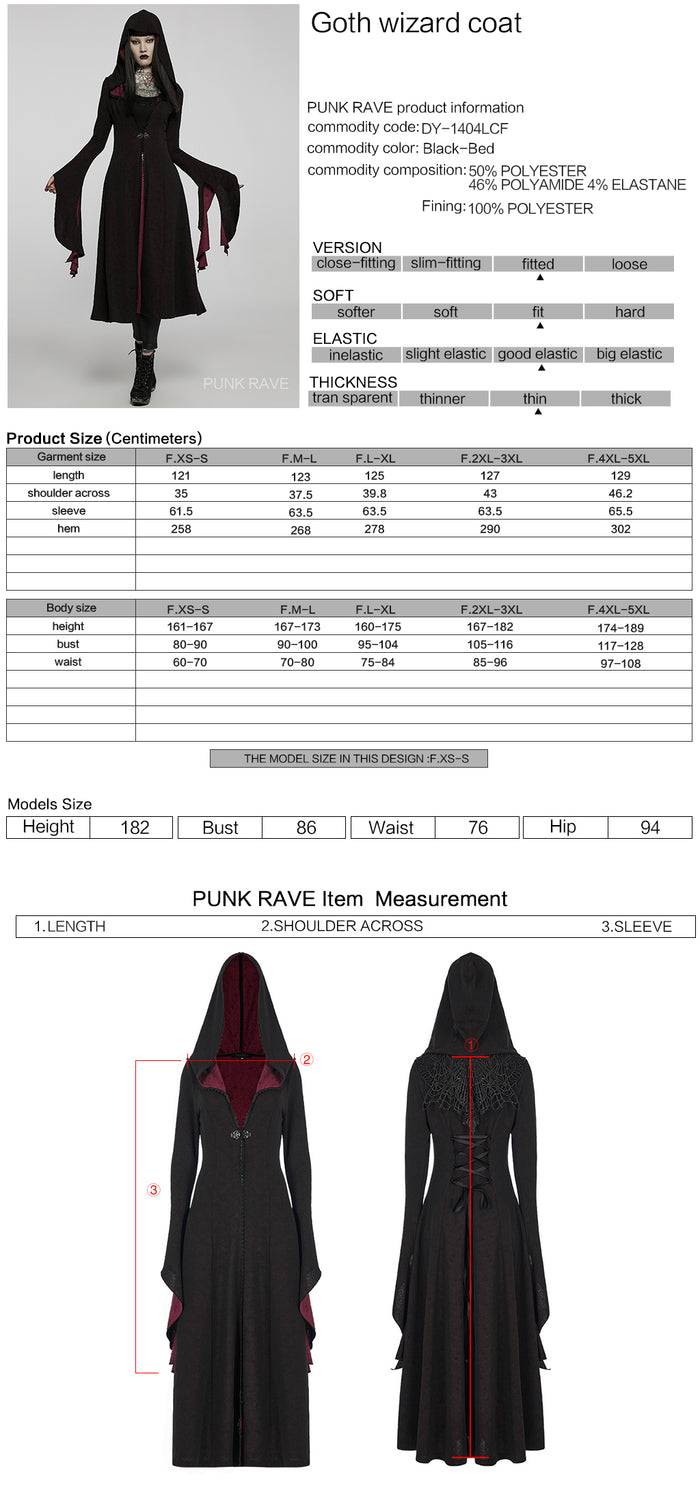 size chart and product details