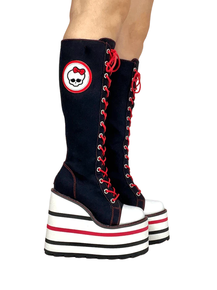 model showing side of boots